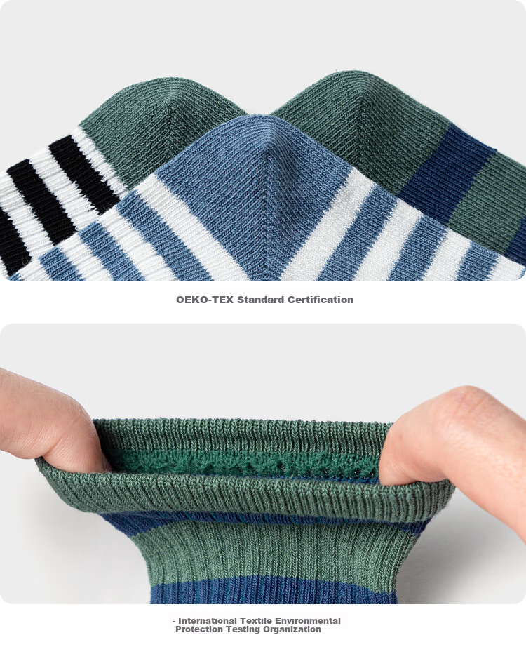 BALABALA Children's Socks, Cotton Autumn New Style Striped Mid-Calf Socks for Boys And Girls, Four Pairs Pack, 209925172207 11