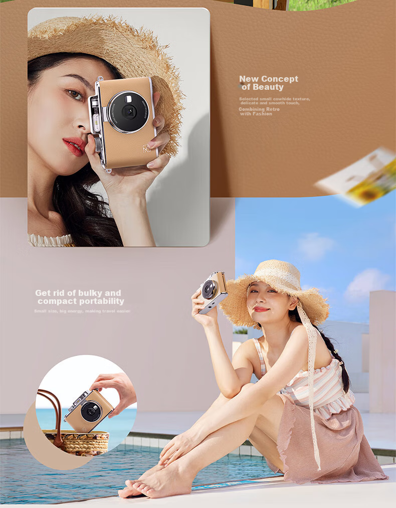 HPRT Instant Camera Z2 Brown Pocket Camera Phone Photo Printer, Instant Printing Directly to Photos, Upgraded Version of Z1 Portable Machine, Gift for Children, Students And Couples 3