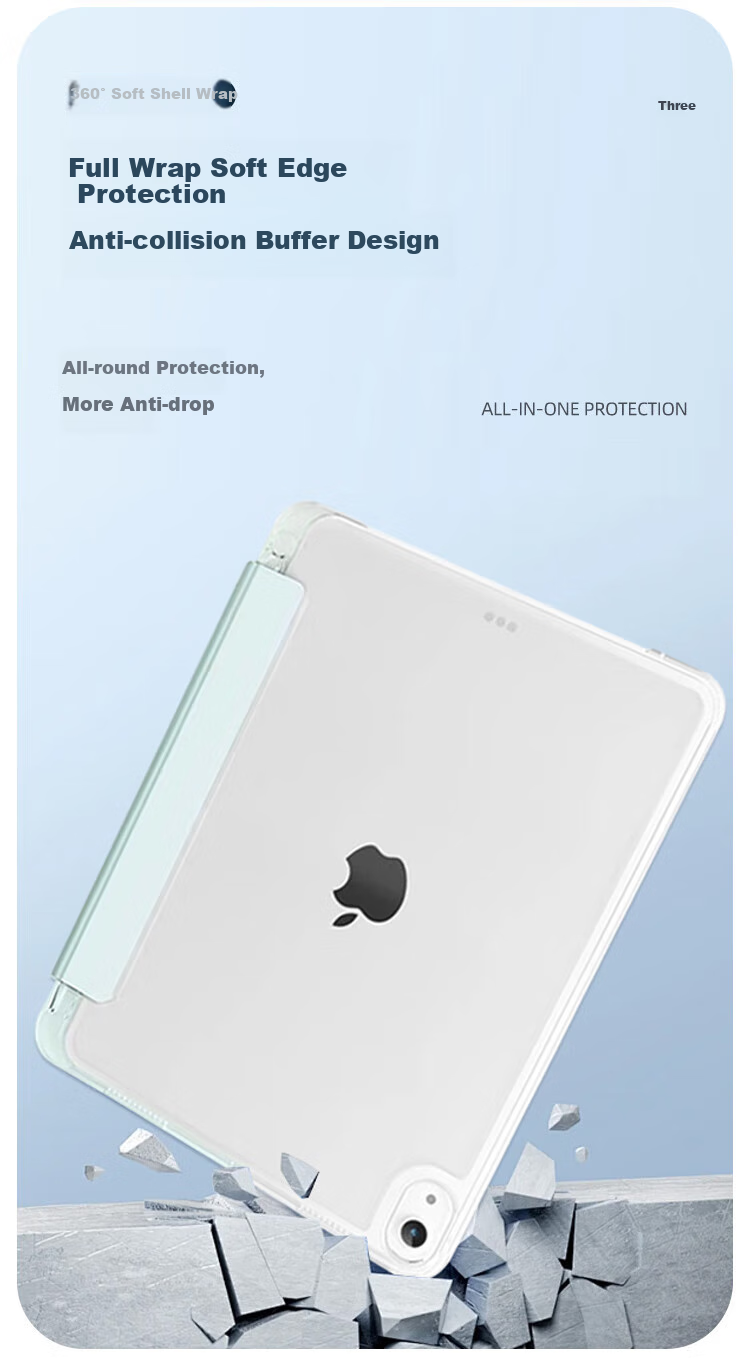 JPLAYER Protective Case for Apple IPad Pro 2025, Compatible with 13-Inch 2024 M5/M4 Models, with Pencil Holder, Transparent Tri-Fold Stand, Sleep/Wake Function, Full Coverage, Lavender 6