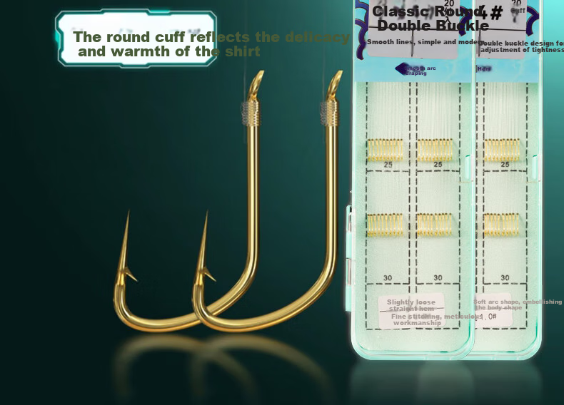 GW 20 Sets of Water-Colored Good Fortune 1# Golden Sleeve Fish Hooks with Pre-Tied Leader Lines, Double Hook Finished Sets, Hooks Fishing Tackle 1