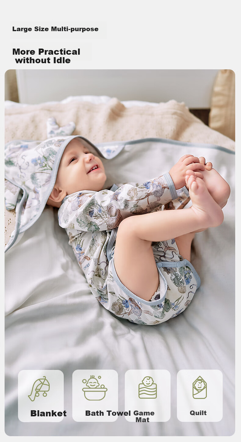 EMXEE Baby Swaddle Blanket, Spring And Summer Newborn Mulberry Silk Swaddle, Infant Wrap Blanket, Newborn Swaddling Cloth 14