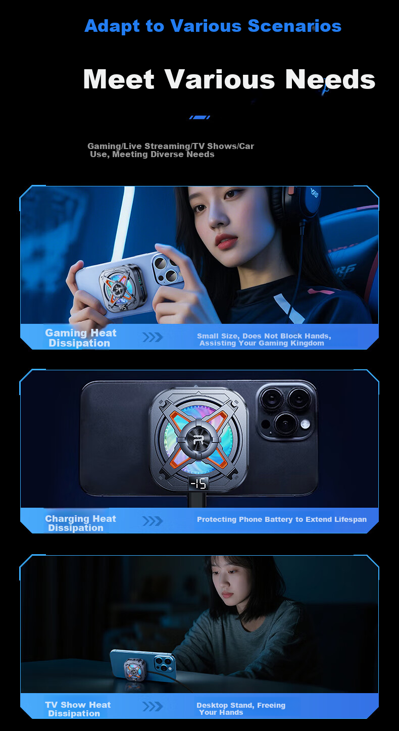 REMAX REMAX Magnetic Phone Cooler, Gaming And Live Streaming Cooling Device, Lightweight at Only 63g, Semiconductor Cooling Back Clip, Suitable for Apple Tablets, Red Magic, IQOO AI 26