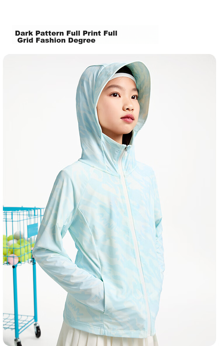 Annil Girls' Sun Protection Jacket, Summer 2025 New Ice-Cool Elastic Hooded Fashion Slim-Fit Sportswear 4
