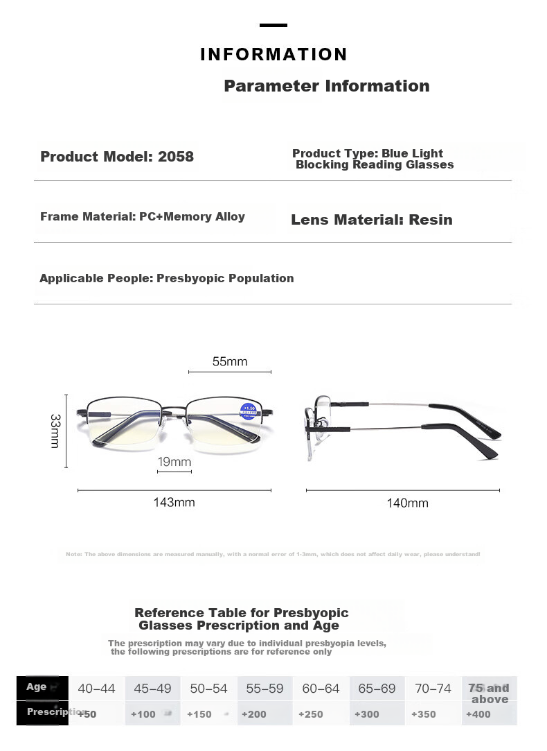 FESETE Anti-Blue Light Reading Glasses, Father's Day, Reading Glasses for Men And Women, Bifocal Reading Glasses with Blue Light Protection for Back-To 8