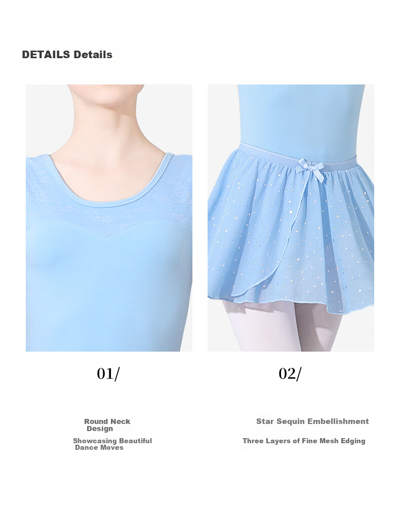 Zhiyouban Children's Short Sleeve Dancewear Ballet Practice Dress Girls Professional Art Exam Gymnastics Tulle Skirt Half Skirt 7