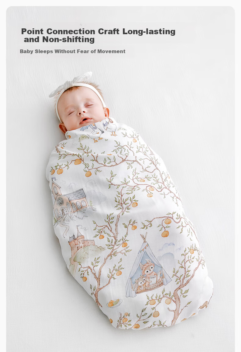 BUBBLE TREE Baby Swaddle Blanket, Thin Summer Style for Newborns, Gauze Swaddling Cloth, Maternity Ward Wrap, Spring And Summer Use 4