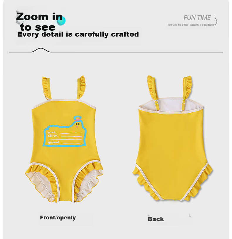 Adoreswim Cute Children's Swimsuit for Girls, Spring/summer 2025 One-Piece Swimsuit, Yellow, Quick-Dry Swimwear for Young Childre 5