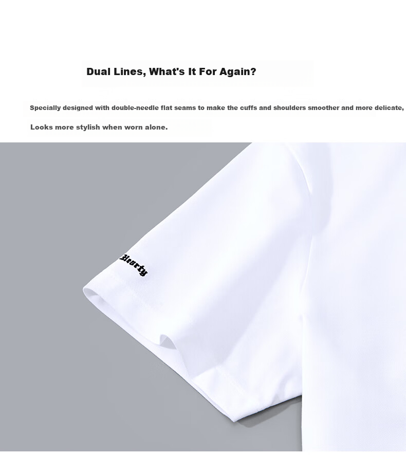 Mr.Bu Crew Neck Simple Letter Print T-Shirt for Men, Summer Wrinkle-Resistant Short-Sleeve Top, Bright Moon White 21