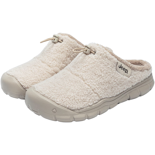 Jeep Women's Fleece-Lined Birkenstock Style Slip-On Mules Autumn Winter Casual Commuter Shoes Gray Size 39