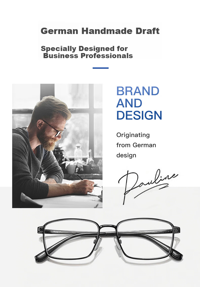 Volkswagen German, Men's Reading Glasses, Business Ultra-Light High Definition Anti-Blue Light Glasses, Brand Gift, Authentic Sunglasses - 150 3