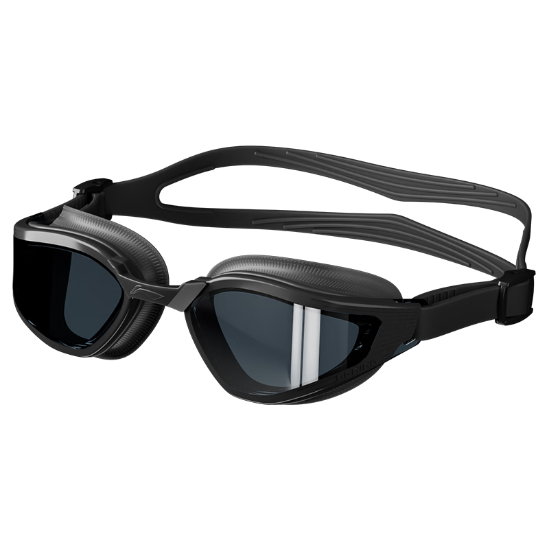Li-Ning Swimming Goggles for Women And Men, High Definition Anti-Fog Swim Glasses with Swimming Cap Set, 22-08 Black