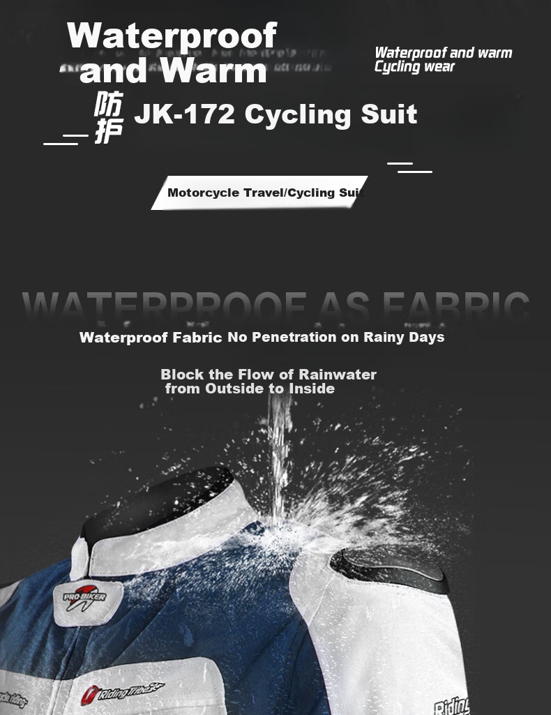 RidingTribe Motorcycle Winter Riding Suit, Anti-Fall Rider Gear, Windproof And Warm Clothing Set, All-Season Waterproof Racing Suit 2