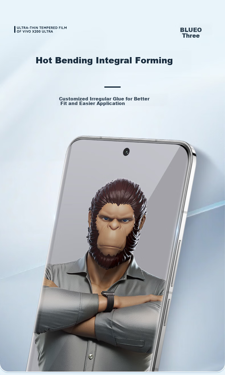 Lanxingxiansheng Tempered Glass Screen Protector for Vivo X200 Ultra, Full Adhesive, High Definition, Highly Transparent, Shockproof, Wear-Resistant Phone Protective Film 12