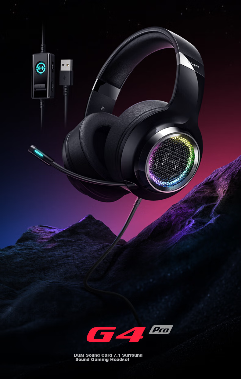 EDIFIER HECATE G4 PRO Wired Over-Ear Gaming Headset with USB 7.1 Channel, Wired Computer Gaming Headset with Noise Cancellation Microphone for PUBG And FPS Games, Silver-White 3