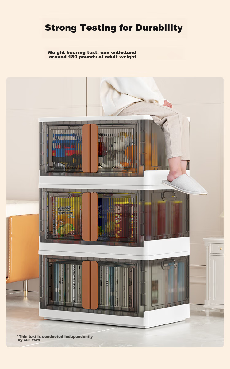JD Original Wave Storage Cabinet, No Installation Required Bedside Table Children's Wardrobe Stackable, Extra Large Size 64cm Wide 2 Tiers 5