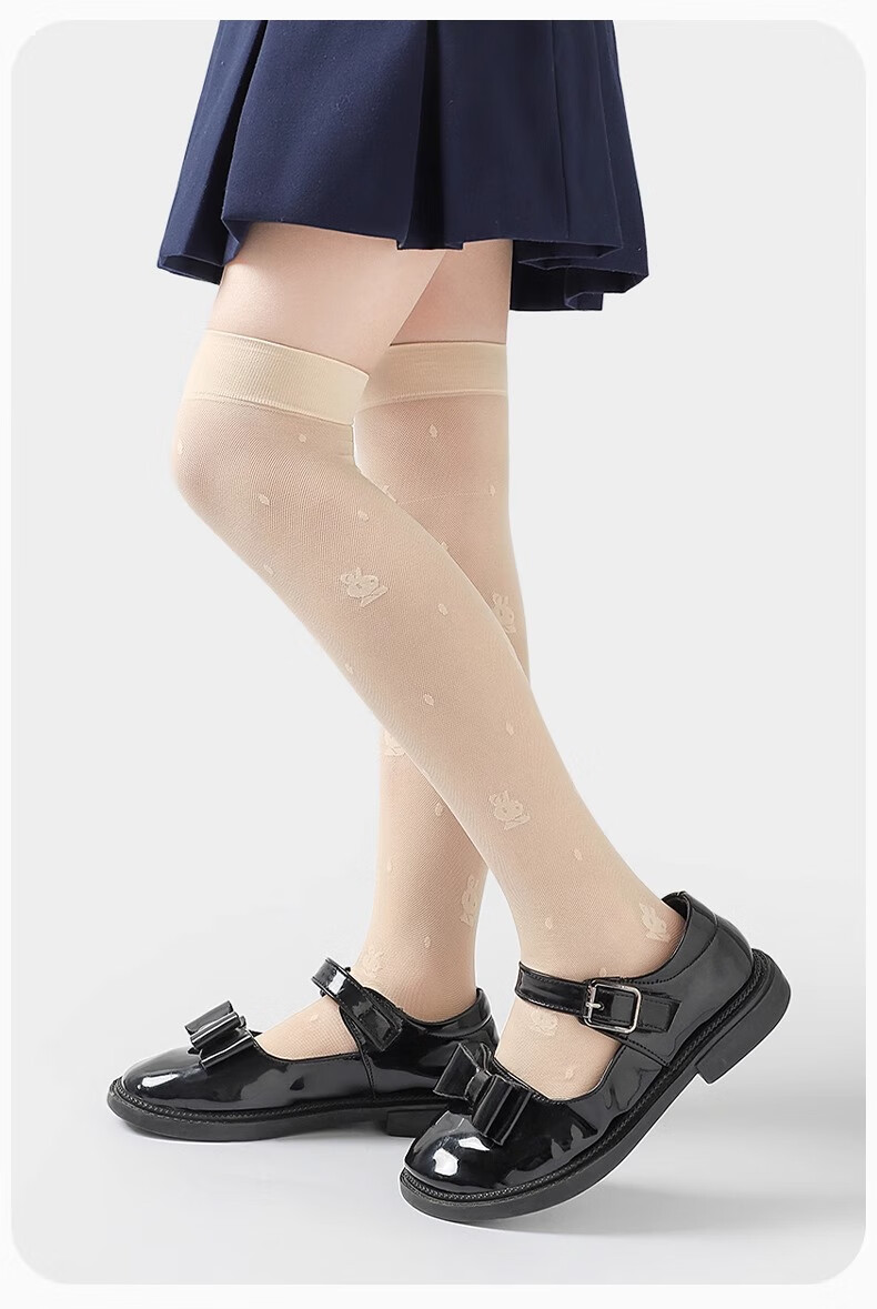 Bingxue Kapok Children's Long Tube Socks Girls Summer Ultra-Thin Breathable Mesh Over-the-Knee Anti-Mosquito Socks for Older Kids 14