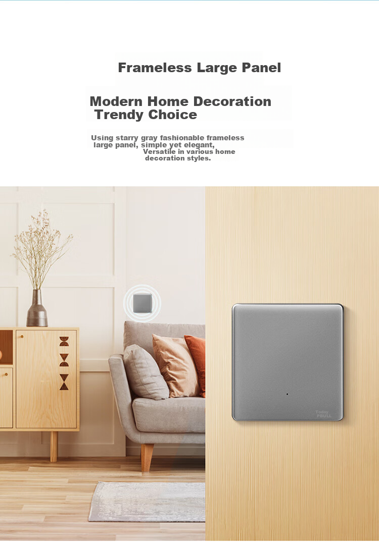 BULL Switch Socket, Wireless Remote Control Switch, Single-Pole Single-Throw Switch, Dual-Control Multi-Control, No Wiring Modification Required, Q111 Gray 5