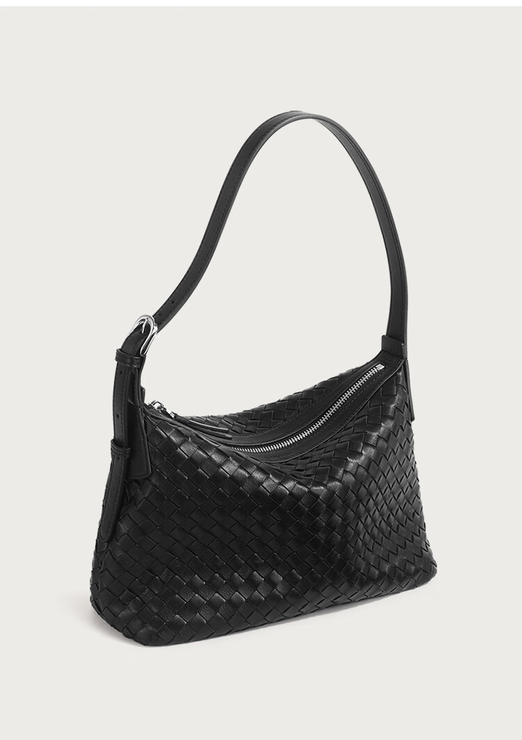 Mood Lambskin Woven Bag, Blue Underarm Beach Bag, Hobo Commuter Large Capacity Shoulder Crossbody Dumpling Bag, Birthday Gift 25