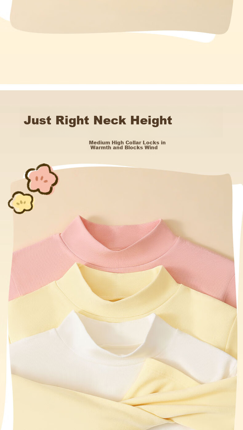 LangSha Children's T-Shirt, Boys And Girls Autumn And Winter Pure Cotton Undershirt, Big Kids And Teenagers Antibacterial Long-Sleeve Solid Color T-Shirt 8