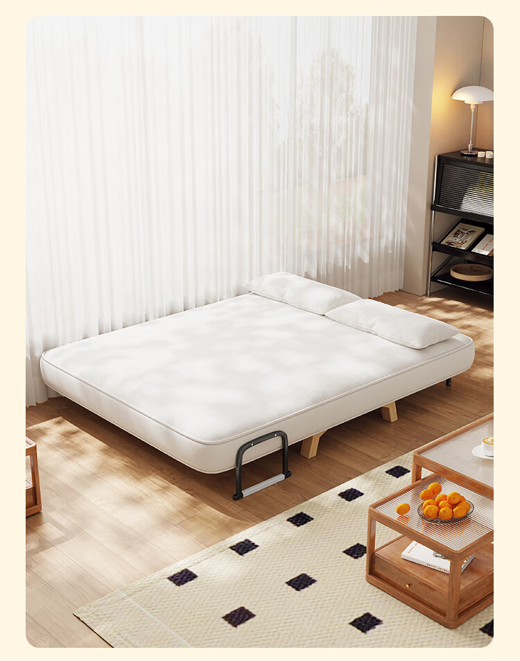 Yupin Sofa Bed Home Living Room Single Double Nap Foldable Sofa Chair Small Sofa S327 Latex Off-White 105 15