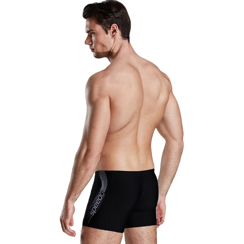 Мужские плавки-шорты Speedo, профессиональные для тренировок, быстросохнущие, с большим логотипом, черные/серые, размер 36