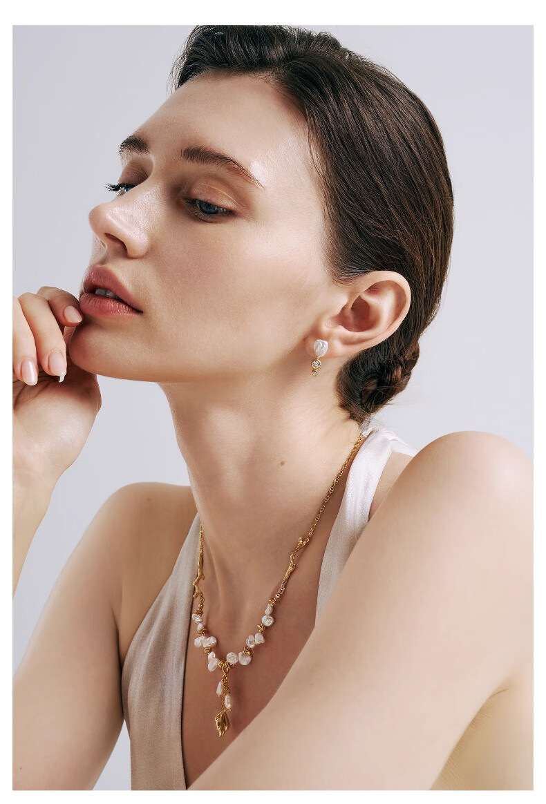 Amber Lollipop Baroque Pearl Necklace for Women, Niche Choker, Practical Birthday And Mother's Day Gift for Mom Or Wife 5