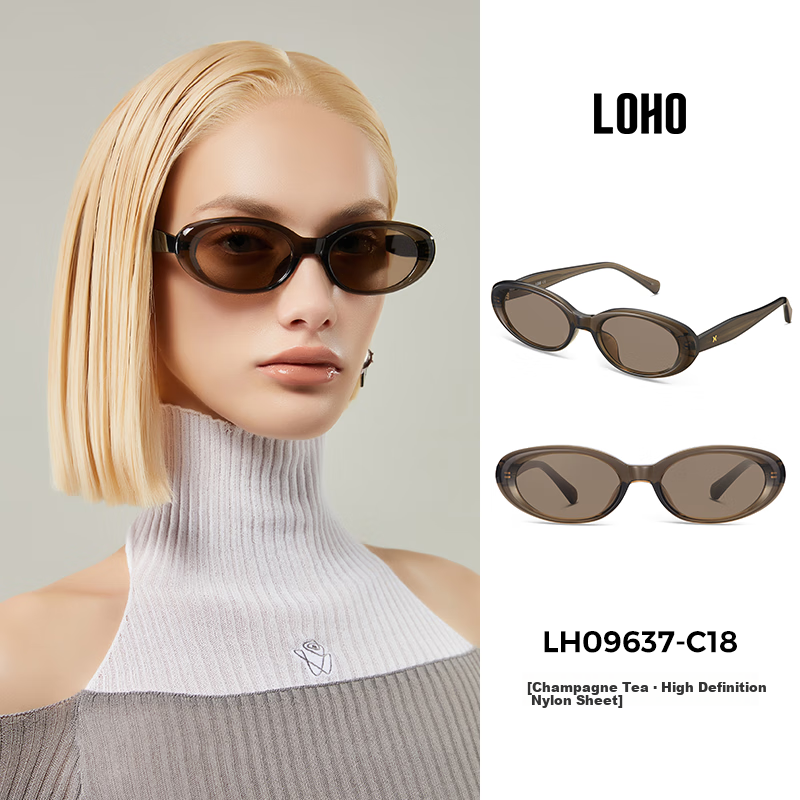 Женские солнцезащитные очки LOHO Cat Eye, узкая оправа в стиле ретро, поляризованные, 2026