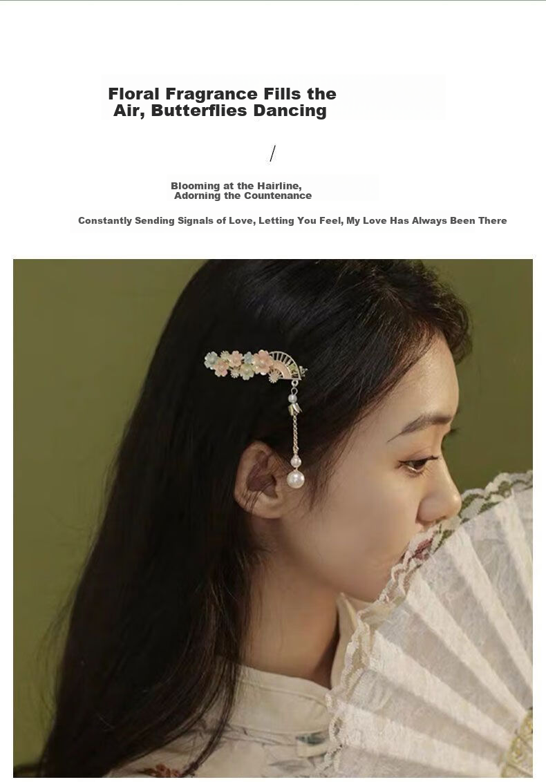 Gunai Vintage-Style Hair Clip, Women's Bangs Tassel Side Clip, Barrette Hair Accessory, Birthday Gift for Girlfriend 2