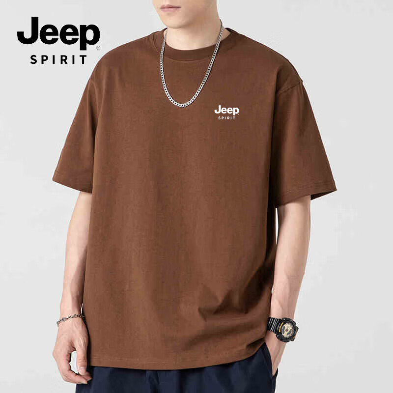 Мужская футболка JEEP SPIRIT с коротким рукавом, летняя, свободного кроя, с круглым вырезом, размер 3XL, цвет белый