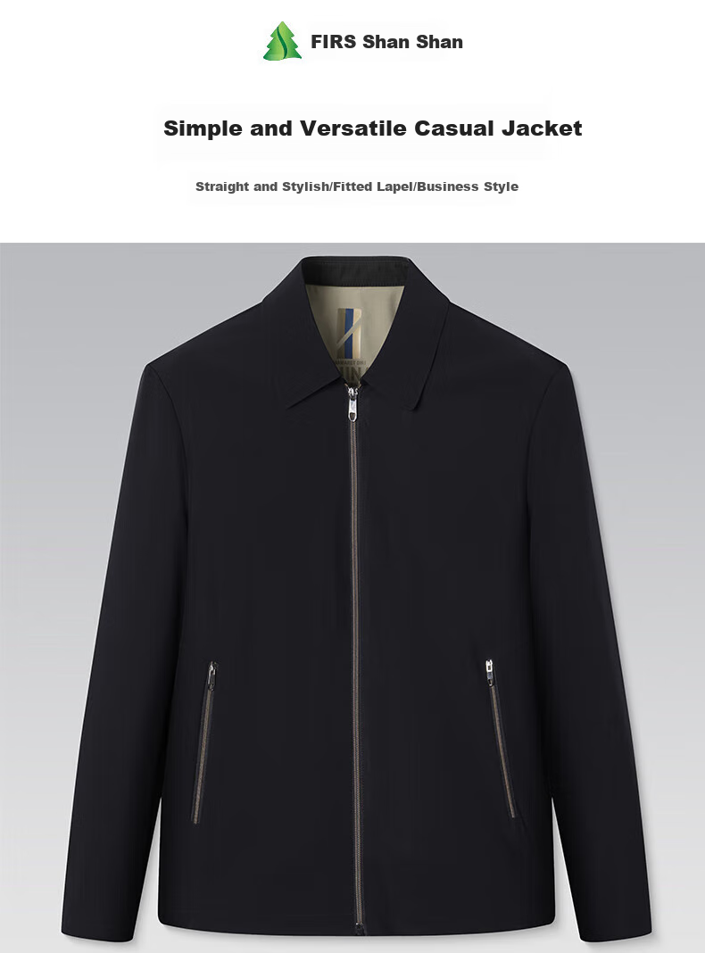 FIRS [Triple Protection] Executive Jacket for Men, Seamless Lapel Coat, Business Commute Wrinkle-Resistant Civil Servant Outerwear, Black 1