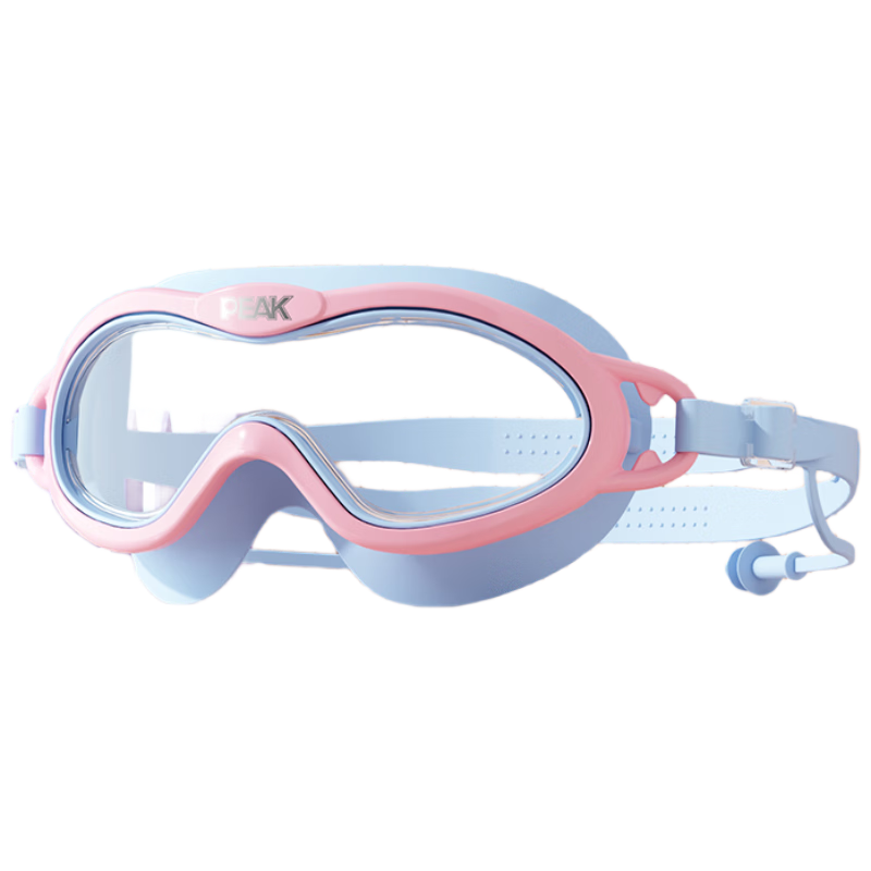 PEAK Children's Swimming Goggles for Boys And Girls, High Definition Anti-Fog Waterproof Large Frame Professional Swimming Training Protective Eyewear, Pink Blue