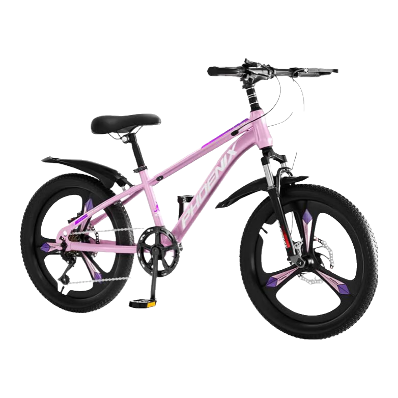 Phoenix Children's Mountain Bike for Girls And Boys Aged 5-8 Shock-Absorbing, Variable Speed, 22-Inch Pink Gift