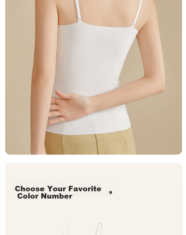 MiiOW Camisole Tank Top for Women, Basic Undershirt, Summer Casual Shapewear, Inner Wear, Ice Silk Vest, Can Be Worn As Outerwear 19