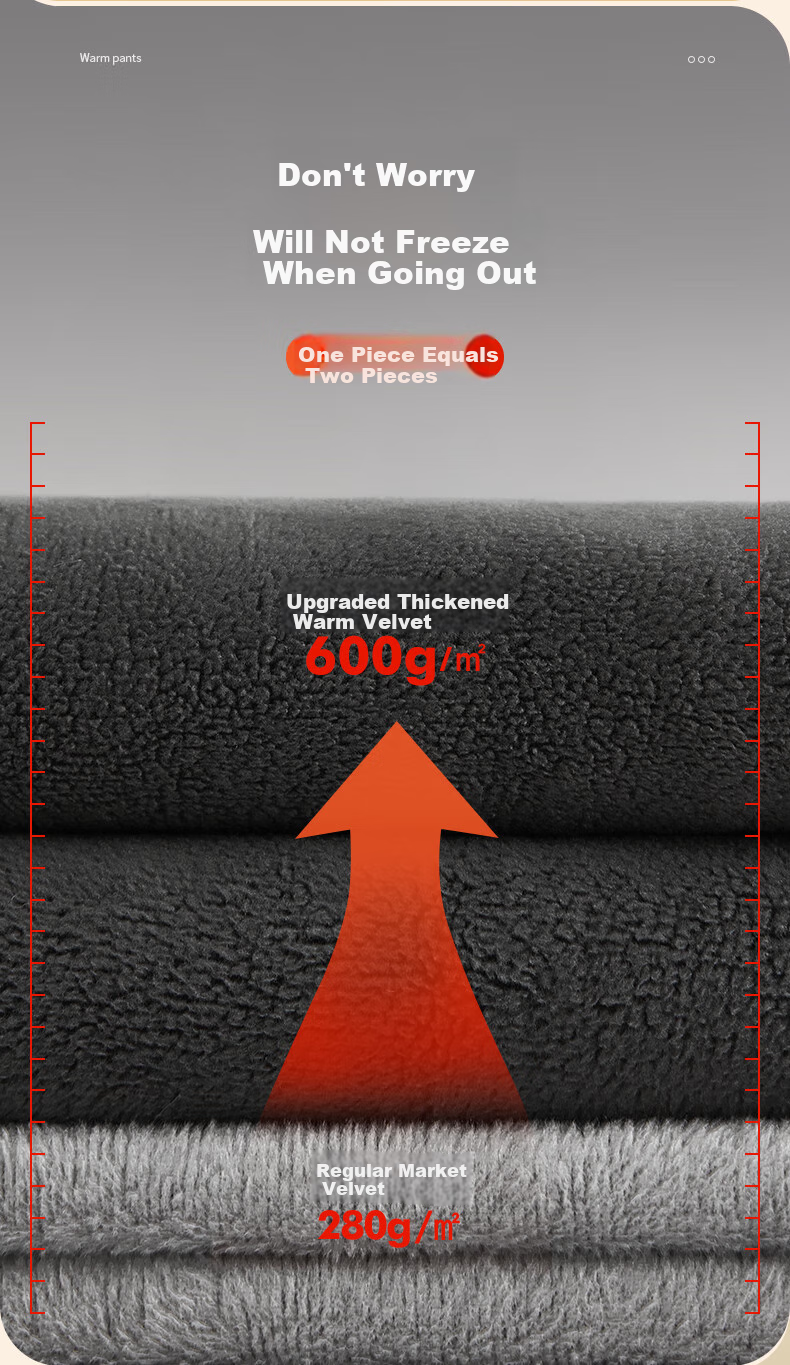 Hengyuanxiang [Winter Bestseller] Thermal Underwear for Men And Women, Wool-Lined Fleece-Lined Thickened Knee And Waist Protection Winter Cold-Resistant Base Layer Cotton Pants 6