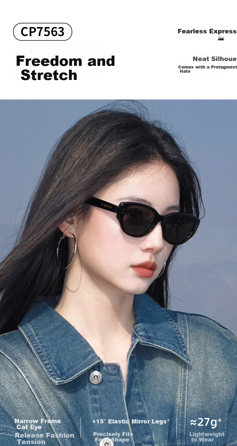 CAPONI Cat Eye Sunglasses for Women, Polarized Sunglasses, Father's Gift for Boyfriend, Girlfriend Or Wife, Practical Eyewear Gift Box Set 3
