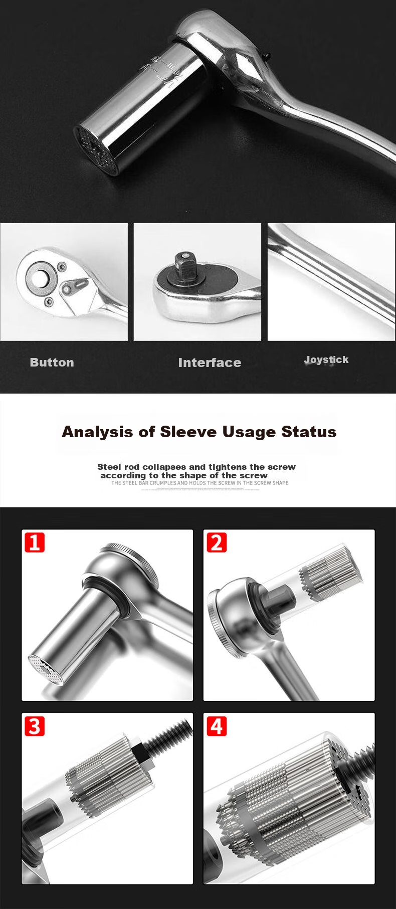 Paola Universal Socket Wrench Set, Multifunctional Magic Socket Universal Socket Electric Wrench Tool 7003 2