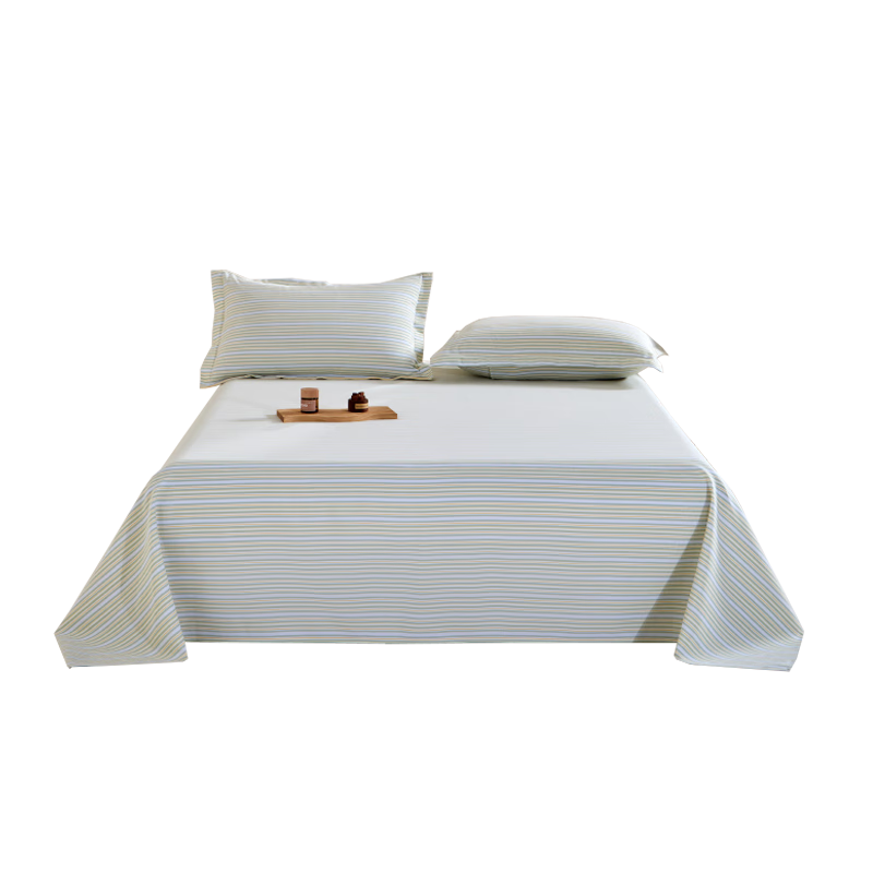 Hodo Thickened Raw Cotton Coarse Cloth Bed Sheet Single Piece Four Seasons Home Single Dormitory Quilt Cover 1.6*2.3m Green Pattern