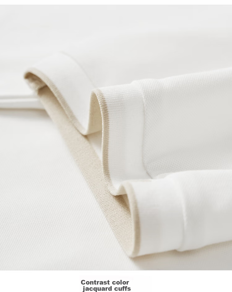 DANCING WOLVES [7A Antibacterial & Instant Cooling] Smooth Mulberry Silk Men's Short-Sleeve POLO 803 Pure White M (170) 18