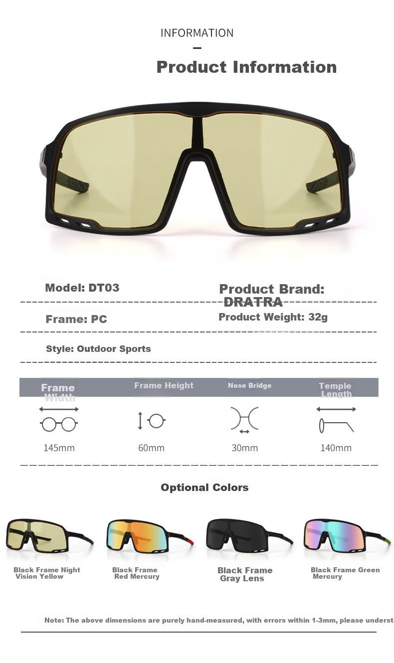 DRATRA Men's Sunglasses Outdoor Windproof Sandproof Mountain Cycling Marathon Sports Protective Large Frame Sunglasses 2