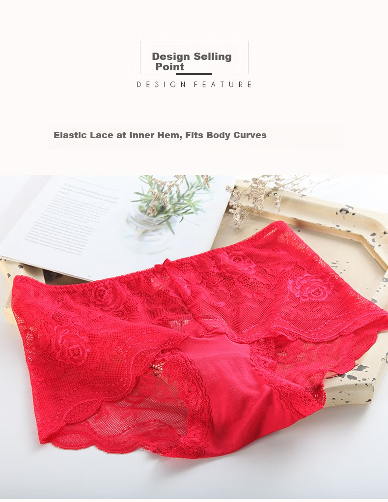 Jinsanta Women's Silk Underwear, Mid-Rise Sexy Lace Trim Boyshort Panties, Light Gray, XXL 4