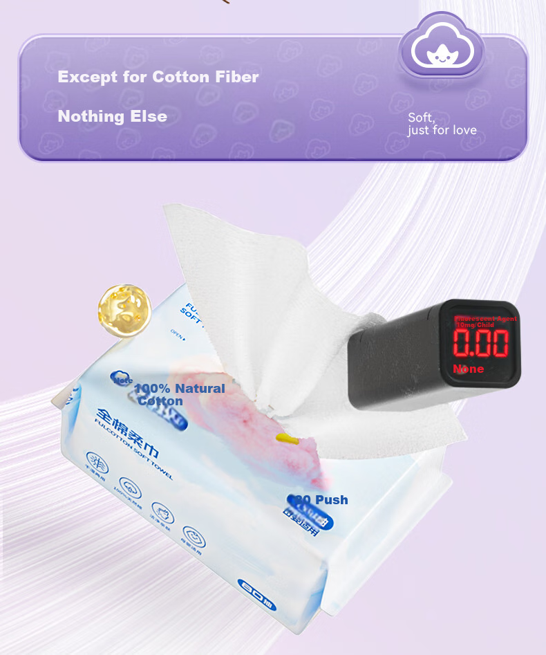 FulCotton 100% Pure Cotton Baby Soft Wipes [80 Sheets * 18 Packs], Wet And Dry Use, Thickened Face Towels 3