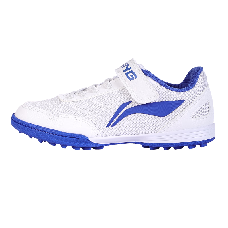 Li-Ning Children's Soccer Shoes, for Ages 6-12 Youth Professional Football Boots, TF Turf Cleats, Boys' Breathable Cleats for Summer, Blue, Size 36