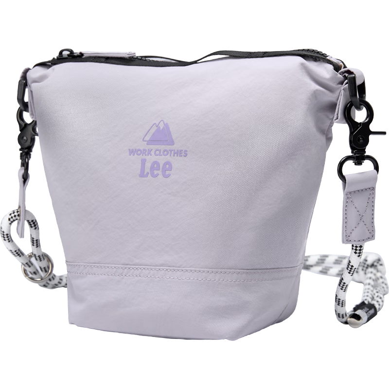 Lee Crossbody Bag for Women, Outdoor Sports Water Bucket Bag, Short-Trip Travel Shoulder Bag, Casual Lightweight Commuter Bag, Light Gray Purple