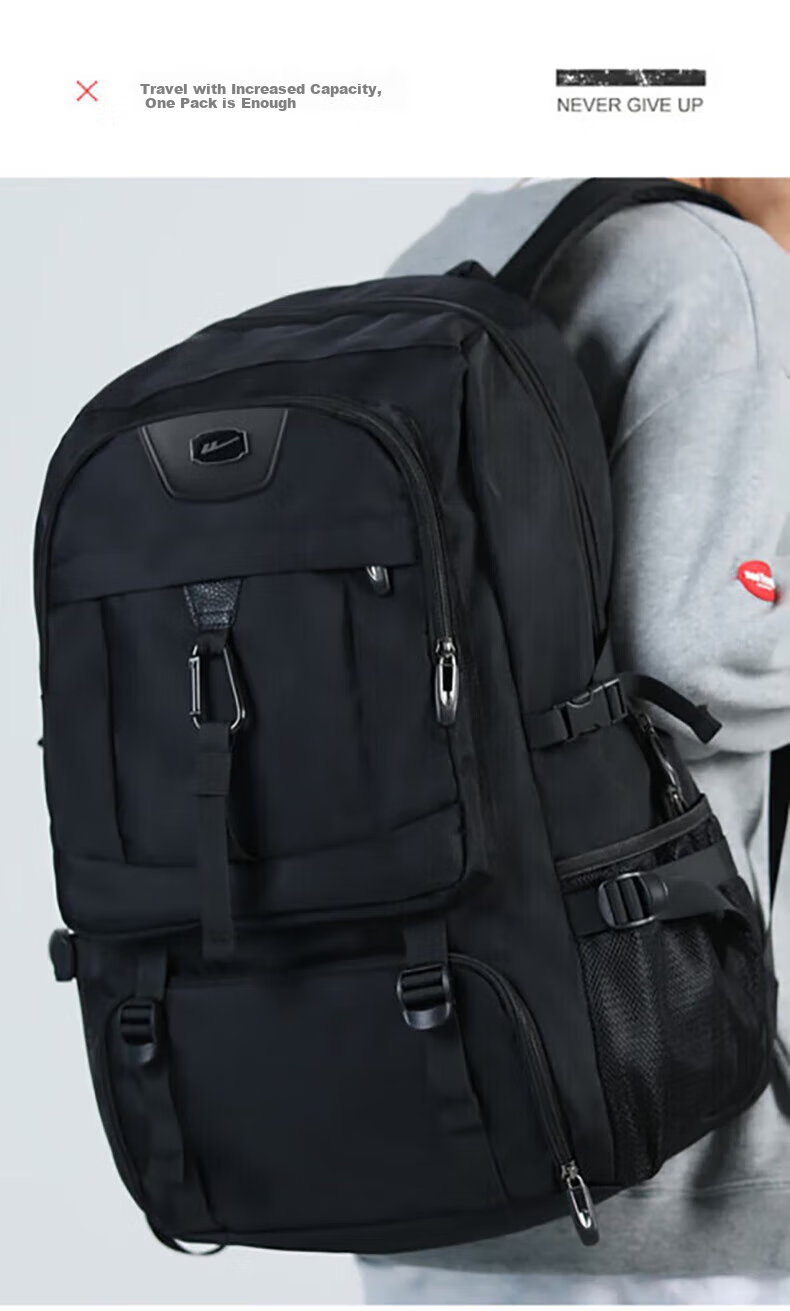 Huili Backpack for Men, Extra Large Capacity Travel Bag, Casual Outdoor Self-Driving Business Trip Luggage Hiking Bag, Student Schoolbag 19