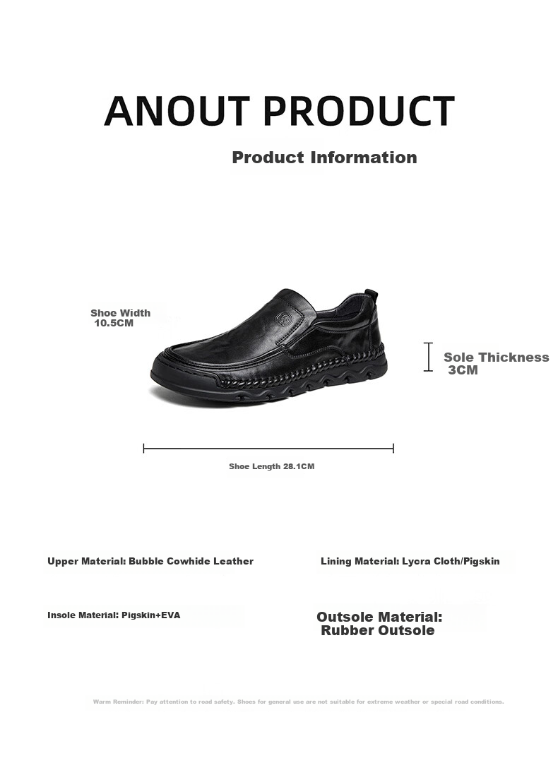 CAMEL Leather Shoes for Men, Casual Business Cowhide Soft-Soled Dad Shoes Slip-On Men's Shoes P15A297013 Light Brown 40 9