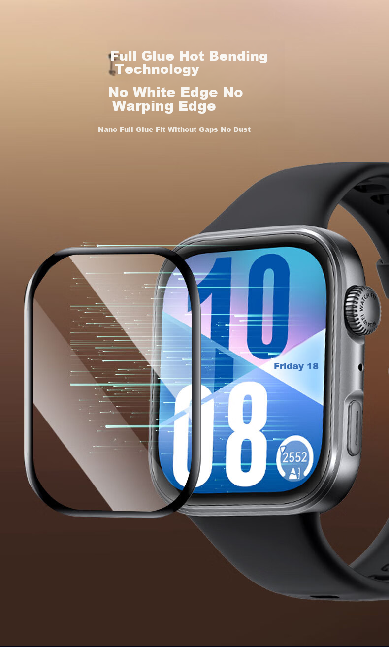 Smorss [Dust-Free Quick Installation, 2 Pieces], Suitable for Huawei Watch Fit 4 Protective Film, Non-Tempered Glass Film for Huawei Watch Fit 4, Composite Film, Shockproof, Ultra-Clear Full Screen Protective Film 9