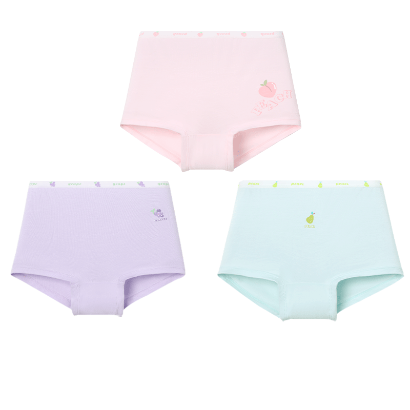 Jiusuibian Kids Sweat-Wicking Girls' Underwear 50S Modal Thin Boxer Briefs Antibacterial Cartoon Sports Shorts for Older Girls