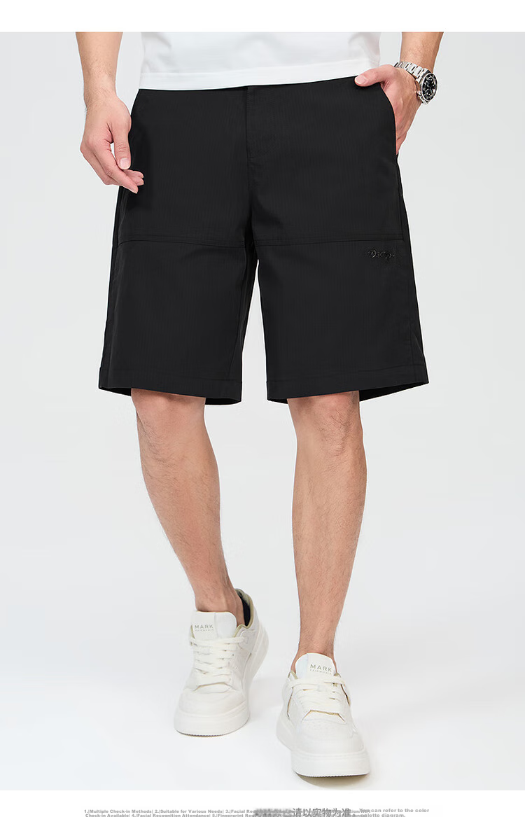 DANCING WOLVES [Cool Sensory Solorona] Summer Split Design Trendy Versatile Casual Shorts for Men, 001 Black, Size 38 6