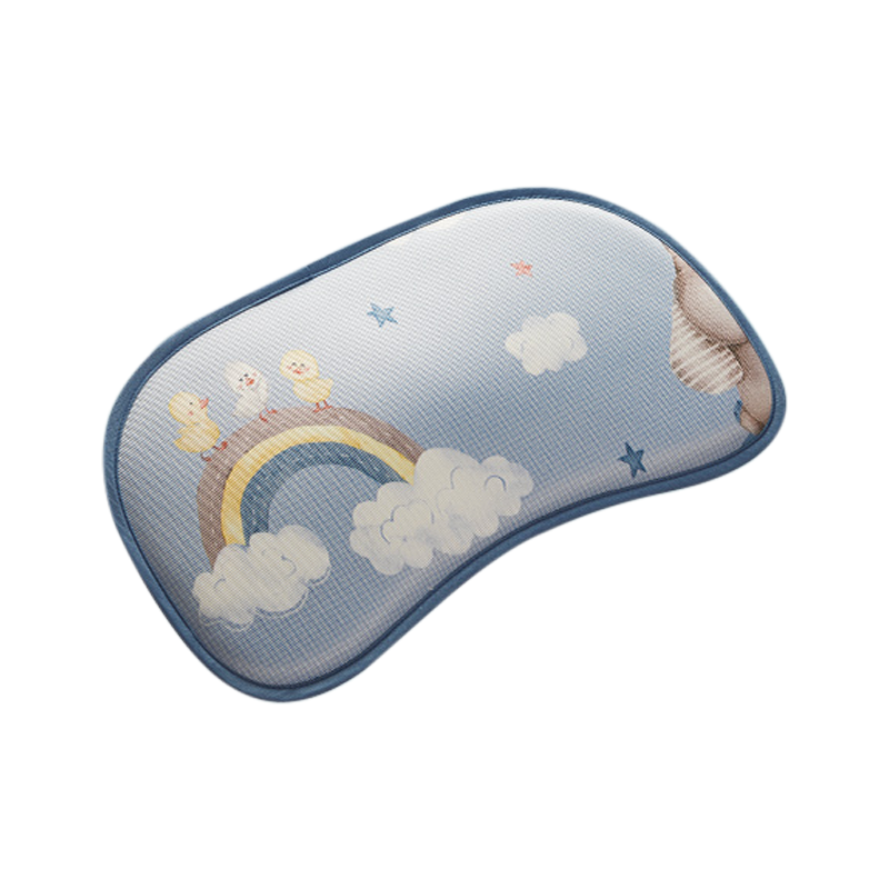 EMXEE Baby Cloud Pillow, Summer Children's Ice Silk Pillow, Newborn Breathable Large Pillow, Rainbow in The Clouds