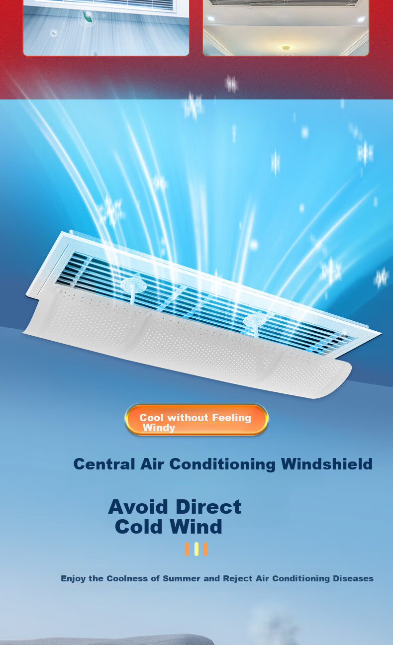 Lelandi Central Air Conditioning Deflector, Anti-Direct Blowing Wind Vent Cover, Universal Top And Side Hanging, Large Size, Cream White, L2015 2